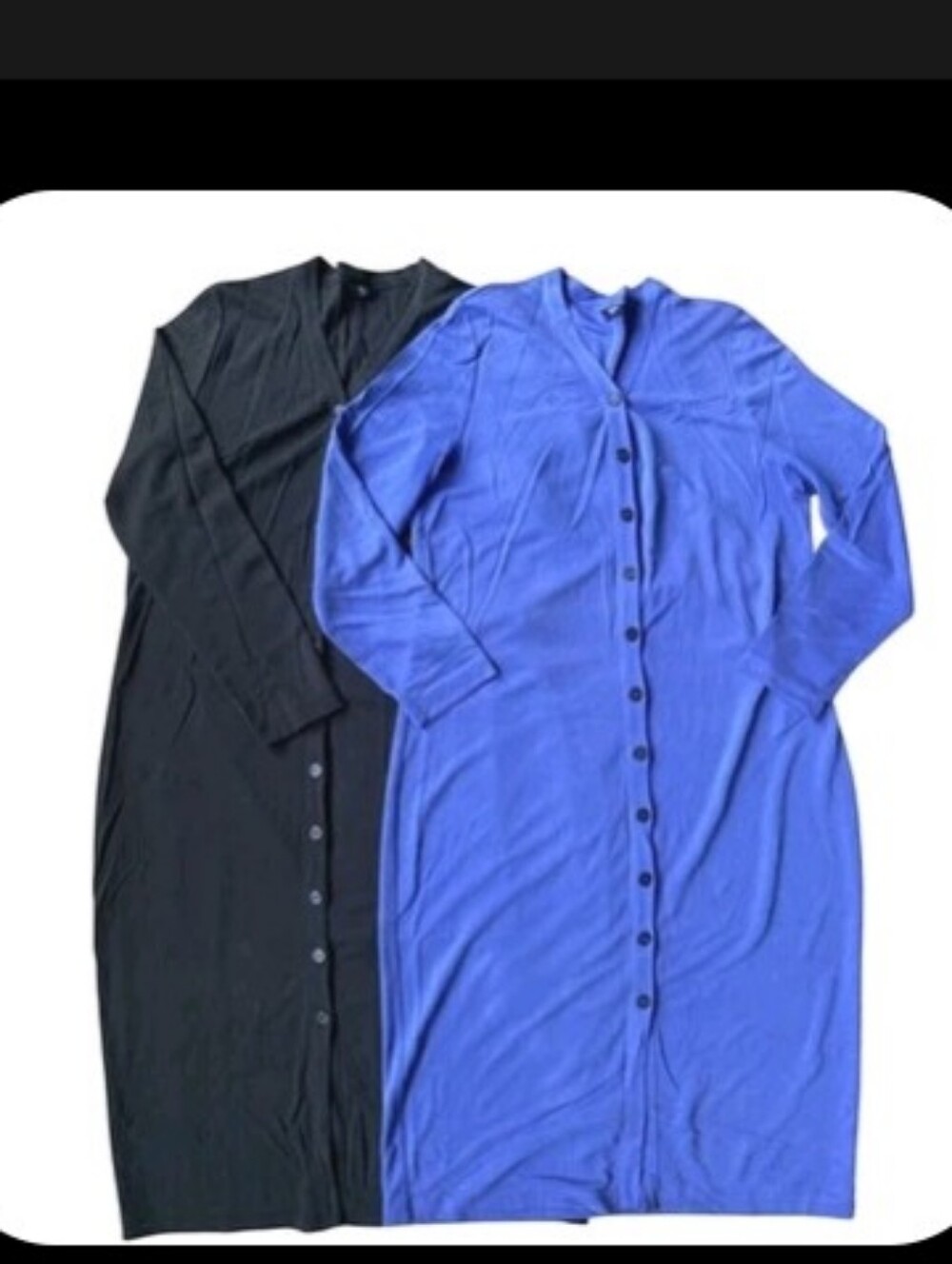One Brass Clothing V-neck Cardigan Dress Purple/Blue